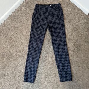 Betabrand Navy Houndstooth Dog Stretch Trousers